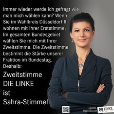 Zweitstimme Sahra Wagenknecht
